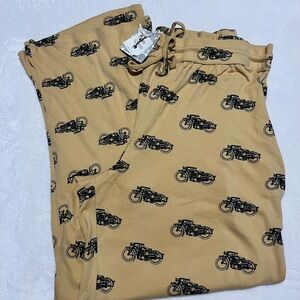 Kate Quinn Tan Motorcycle Pajama Pants